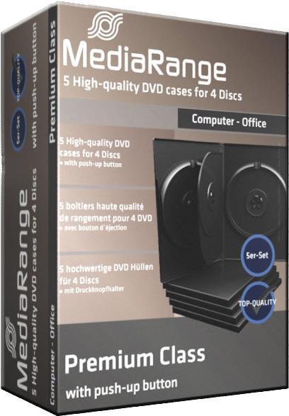 Image du produit MediaRange Pochettes de remplacement pour DVD, pour 4 supports DVD, 5 pièces
