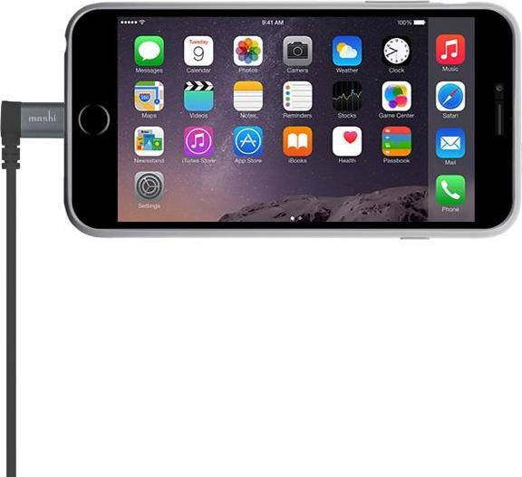 Image du produit Moshi Câble Lightning vers USB avec connecteur de 90 degrés - Noir (1.50 m, USB 2.0)