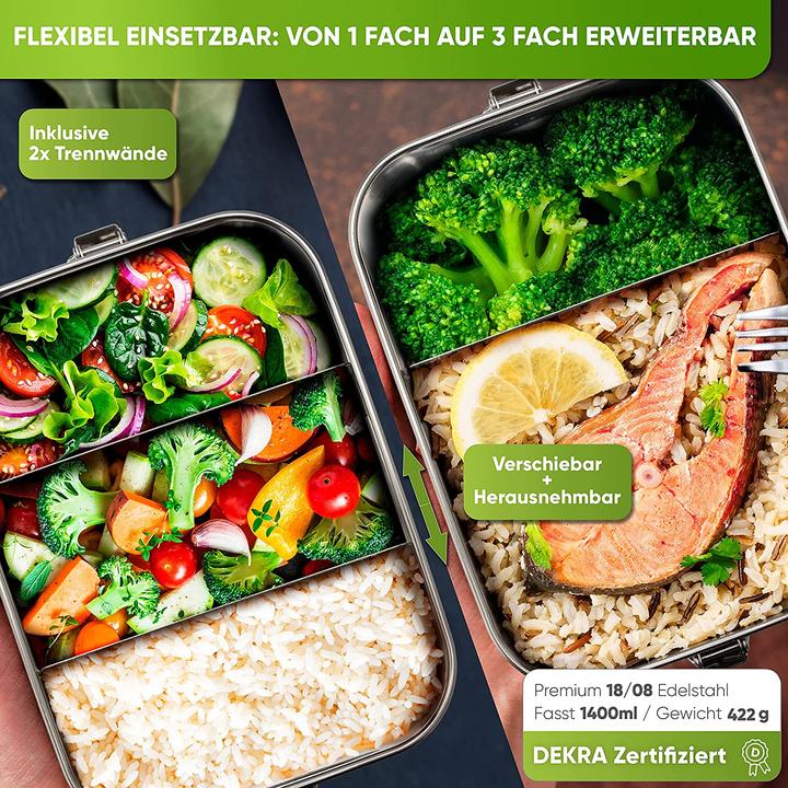 Actual product image Blockhütte Premium Stainless Steel Lunch Box 1400ml