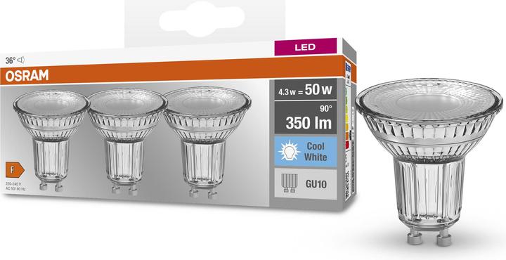 Productafbeelding Osram Basis PAR16 (GU10, 4.30 W, 350 lm, 3 x, F)