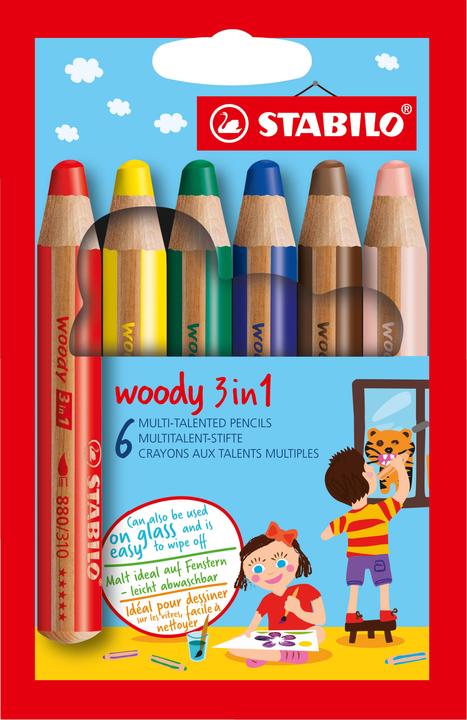 Produktbild STABILO woody 3 in 1 Buntstift (Mehrfarbig, 6 x)