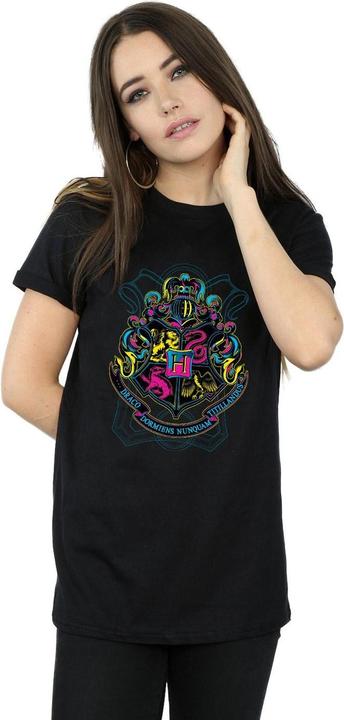 Immagine prodotto Maglietta Boyfriend in cotone con stemma di Hogwarts Donna/Ladies (XL)