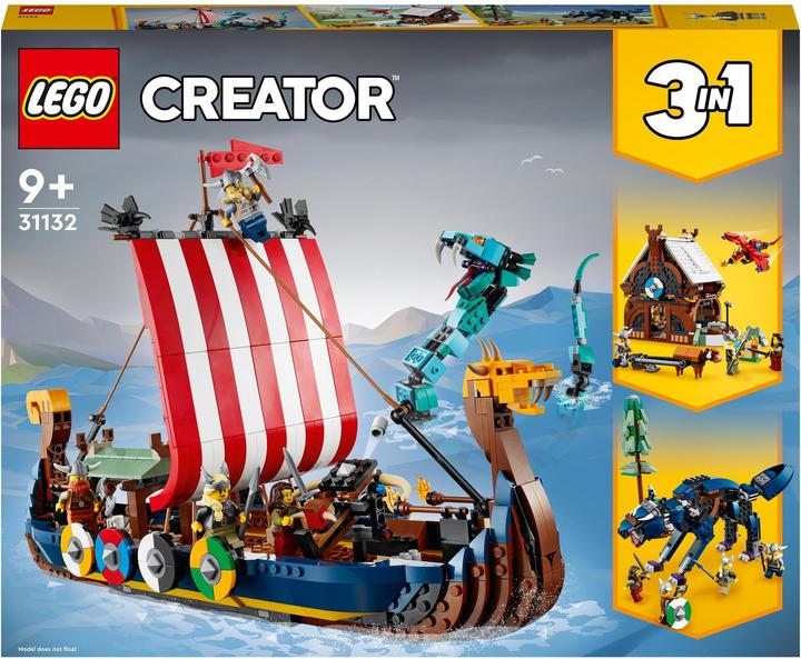 Produktbild LEGO Wikingerschiff mit Midgardschlange (31132, LEGO Creator 3-in-1)