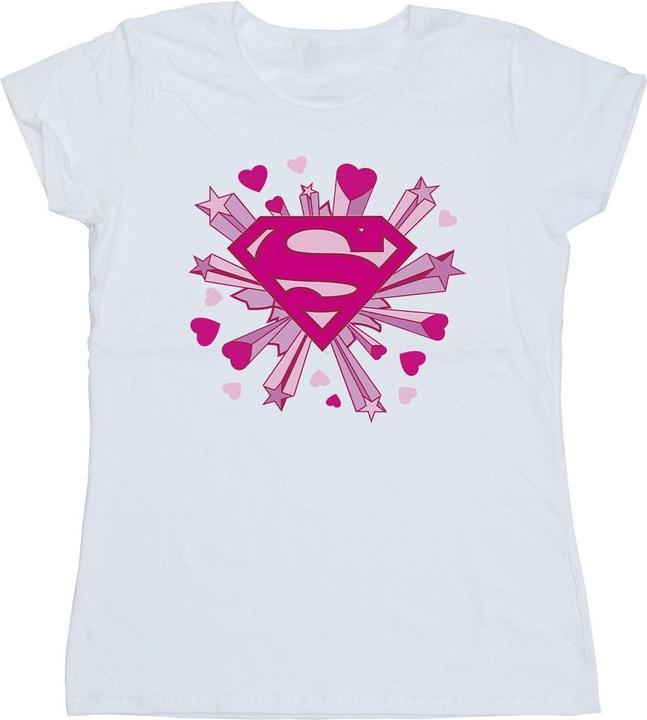 Produktbild Superman Pink Hearts And Stars Logo TShirt (XL)