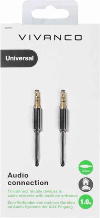 Produktbild Vivanco 3.5mm — 3.5mm (1 m, 3.5mm Klinke (AUX))