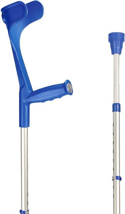 Image du produit Sahag béquille poignée ergo dure alu bleu -140kg réglage par clip 2 réflecteurs