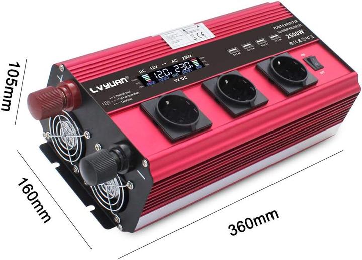 Image du produit Lvyuan Onduleur 2500W / 5000W pointe 12V 230V