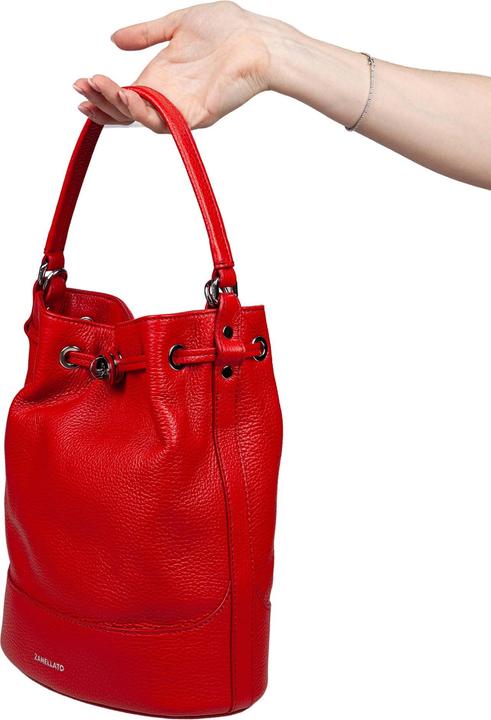 Produktbild Zanellato monda daily day s leather bucket bag red color