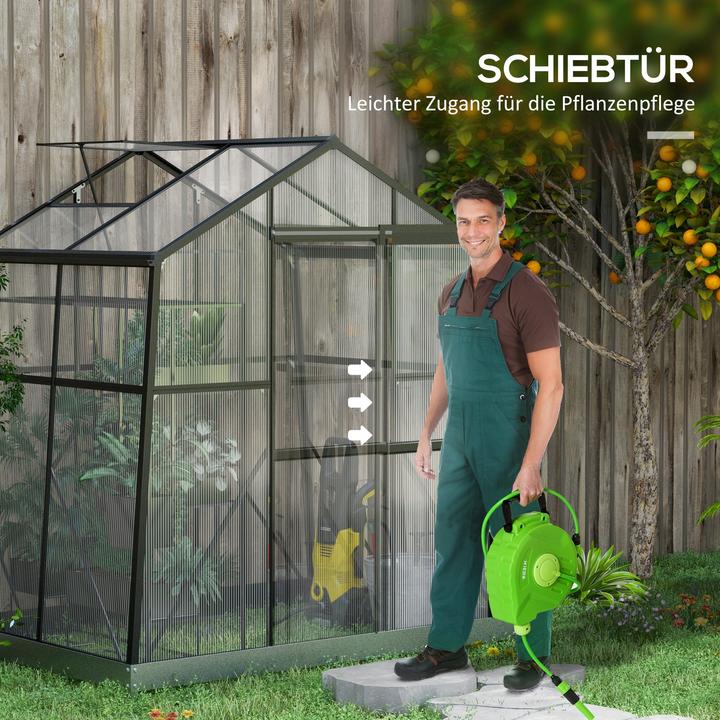 Actual product image Outsunny Greenhouse with sliding door and integrated gutter system