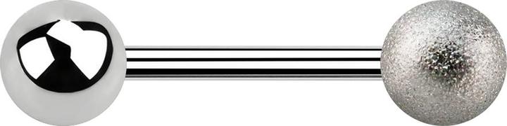 Produktbild Star Piercing Barbell silber mit Kugel und Kugel gesprenkelt (Chirurgenstahl 316L)