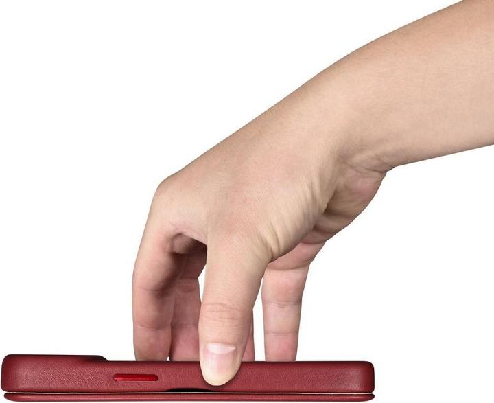 Produktbild iCarer CE Premium Leder Folio Case für iPhone 14 Pro Magnetic Flip Leder Folio Case MagSafe Rot (WMI (Apple iPhone 14 Pro)
