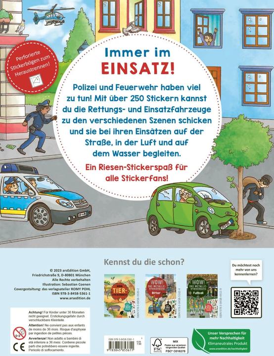Produktbild Mein Polizei- und Feuerwehr-Stickerheft