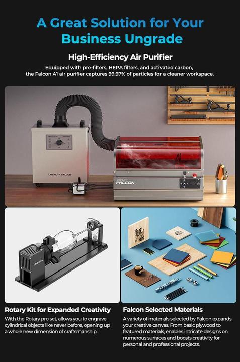 Actual product image Creality Lasergravierer Falcon Pro S 40 W, Drucktechnik: Laser