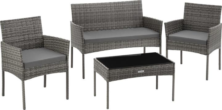 tectake Rattan Gartenset Palese für 4 Personen