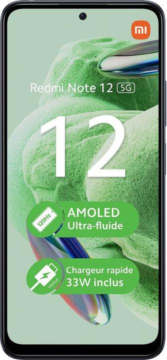 Actual product image Xiaomi Redmi Note 12 5G (128 GB, Onyx Gray, 6.65", Hybrid Dual SIM, 0.00 Mpx, 5G)