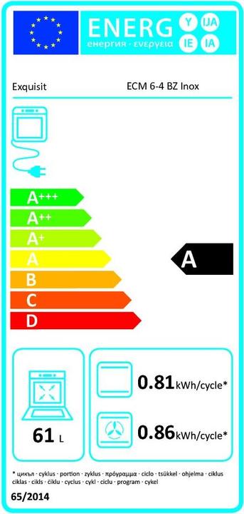 Label énergétique Exquisit ECM 6-4 BZ inox/inox