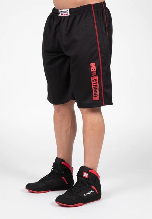 Gorilla Wear Wallace Mesh Shorts Schwarz/Rot (S/M)