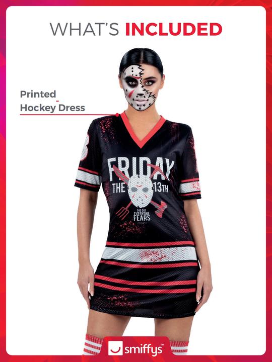 Actual product image Smiffys Freitag der 13. Jason Hockey Kleid für Frauen (S)