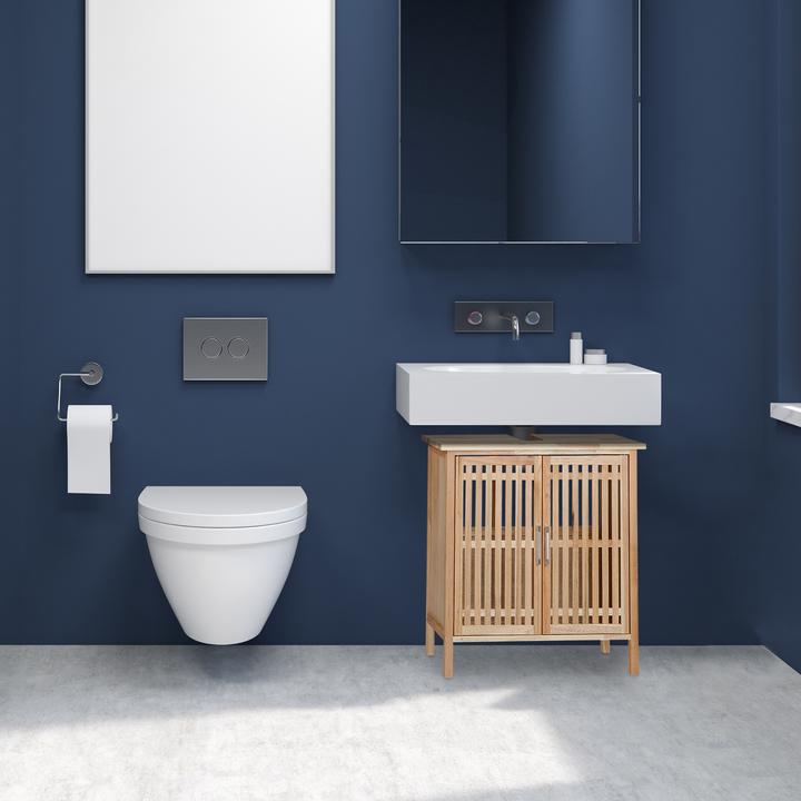 Image du produit Relaxdays Dessous de Lavabo 1 Porte 3 Étagères WC (66 x 29 x 61.5 cm)