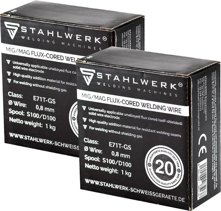 Produktbild Stahlwerk Schweissdraht MIG MAG Premium Fülldraht E71T-GS Ø 0,9 mm 0,9 kg 2er Set
