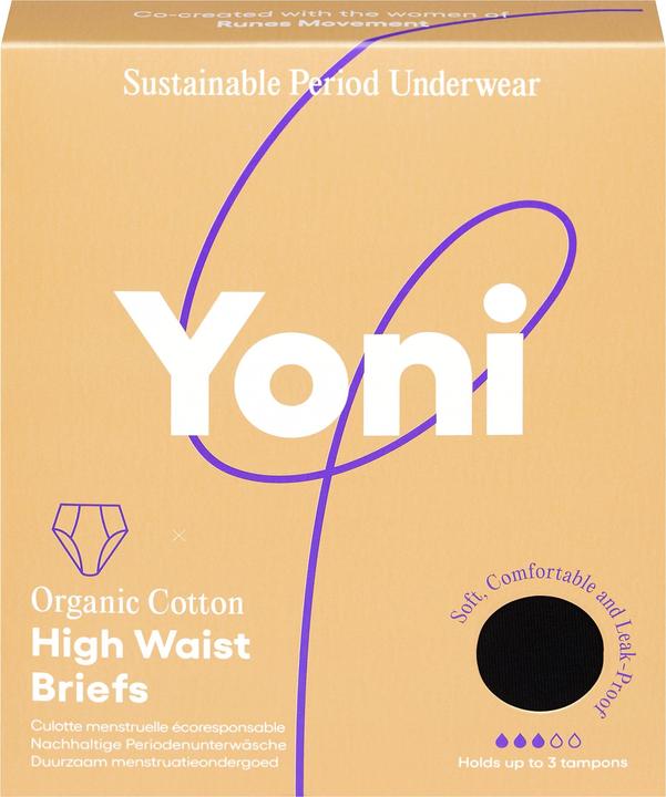 Actual product image Yoni Period underwear - organic cotton - bikini style - black XXL (XXL)