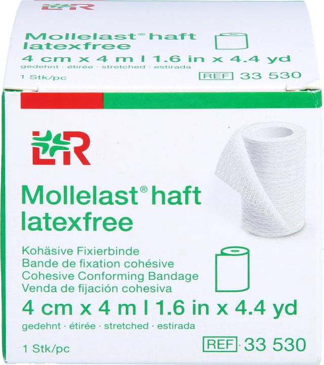 Produktbild Lohmann & Rauscher Mollelast haft latexfrei weiss 4cm x 4m gedehnt, 1 St BIN