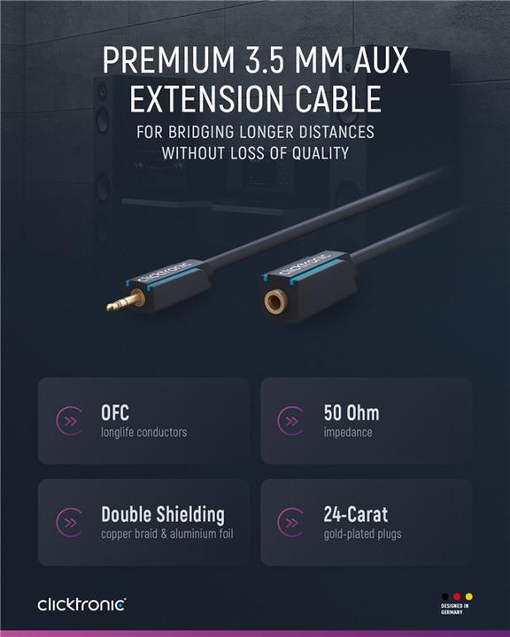 Actual product image clicktronic MP3 Audio Extension (5 m, 3.5mm jack (AUX))