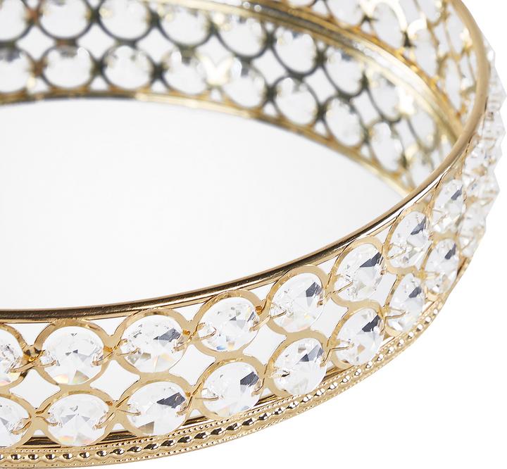 Actual product image Beliani Decorative tray glass / iron mirror effect ø 25 cm gold VATAN