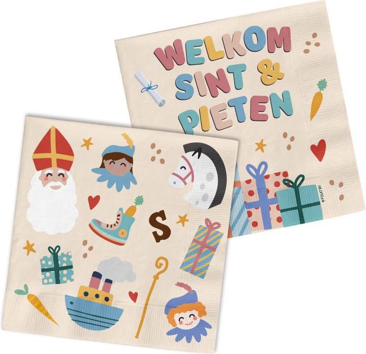 Produktbild Folat 'Welcome Sint & Pieten' - Sint und Pieten - 12,5 x 12,5 cm - 20 Stück (20 x)