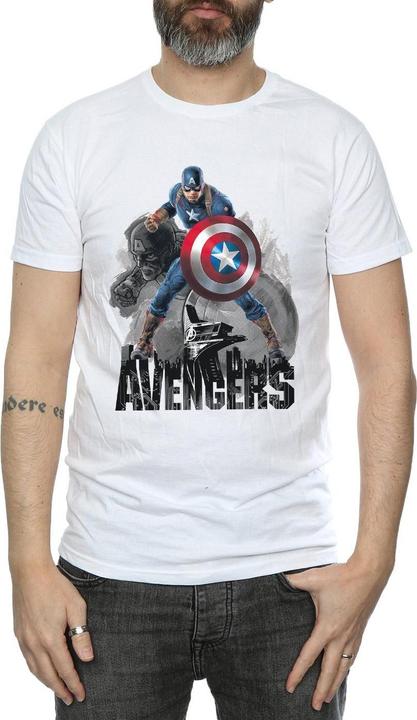 Image du produit Mens Captain America Action Pose T-Shirt (XL)