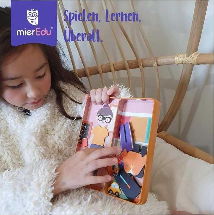 Actual product image mierEdu Magnetic game Box Dress Up - Teacher to dress up I Promotes motor skills + imagination I Ideal for (32 pieces)
