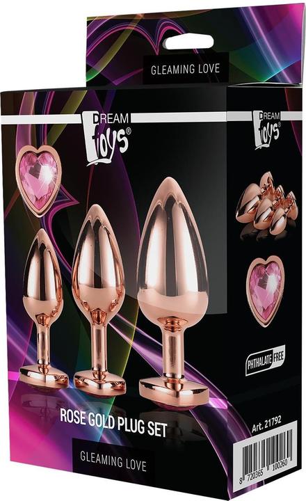 Productafbeelding Dream Toys SET Gleaming Love korek analny Rose Gold 3szt.