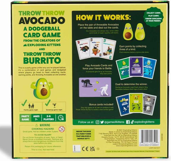 Produktbild Asmodée Throw Throw Avocado - A Dodgeball Card Game (EKTTACORE1) (Englisch)