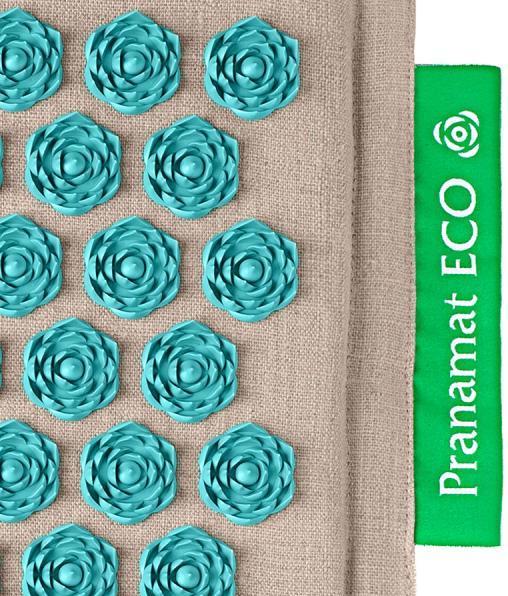 Actual product image Pranamat Eco Massage Set - Mat and Cushion turquoise