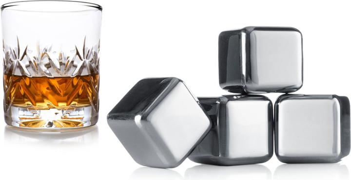 Actual product image PhoneLook Élégant et luxueux ensemble de glaçons polis et chromés Whisky / Cocktails (4 pièces) (Whisky stones)
