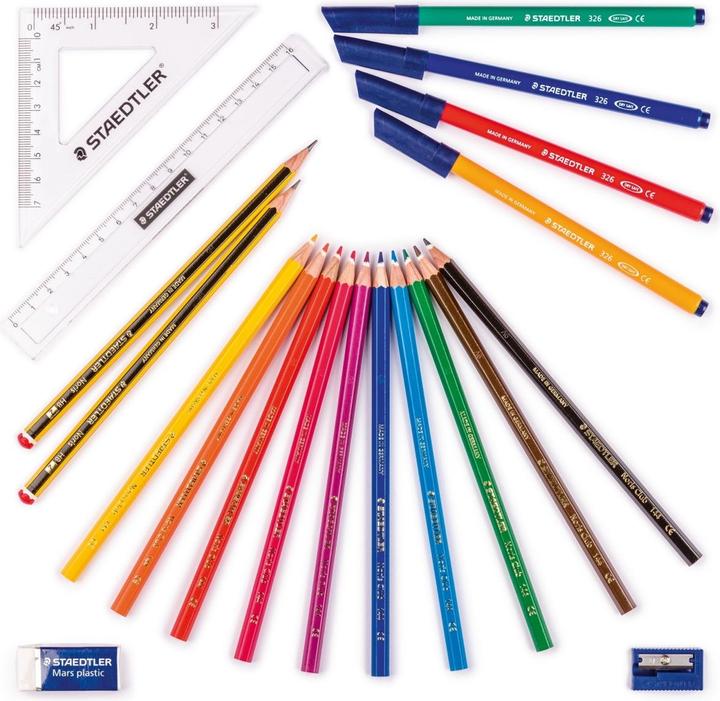 Image du produit Staedtler Set d'écriture, 19 pièces, ciseaux de bricolage inclus pour remplir une trousse d'écolier (Multicolore, 19 x)