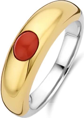 Produktbild Ti Sento Milano Ring mit korallenrotem Stein bicolor 12185CR (56, 925 Silber)