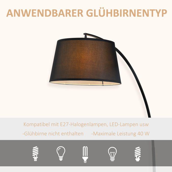Produktbild Swisshandel24 Stehlampe Wohnzimmer Stehleuchte mit Lampenschirm aus Stoff, Fussschalter (E27)