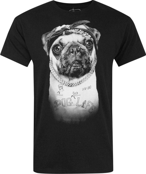 Actual product image Goodie Two Sleeves Mens Pug Tupac Shakur T-Shirt (M)
