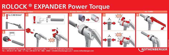 Actual product image Rothenberger Expander ROLOCK® Expander Power Torque Expander heads up to 42 mm (1 3/4″) 1.0 kg (400 mm)