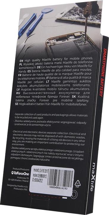Image du produit Maxlife batterie pour LG K10 2017 M250N 2300mAh