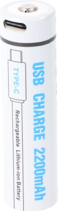 Produktbild AccuCell Rundzelle 18650, Li-ion, 3,7V, 2200mAh, 8,1Wh, mit USB-C Charging Port (1 Stk., 2200 mAh)