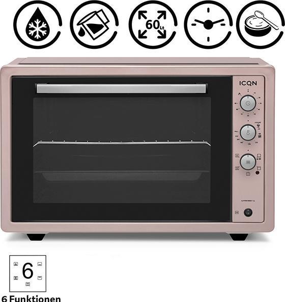 Immagine prodotto Icqn XXL Vrijstaande Oven - 60L - Convectie Mini Oven - Hetelucht /u0026 Grillfunctie - Gemailleerde Holt