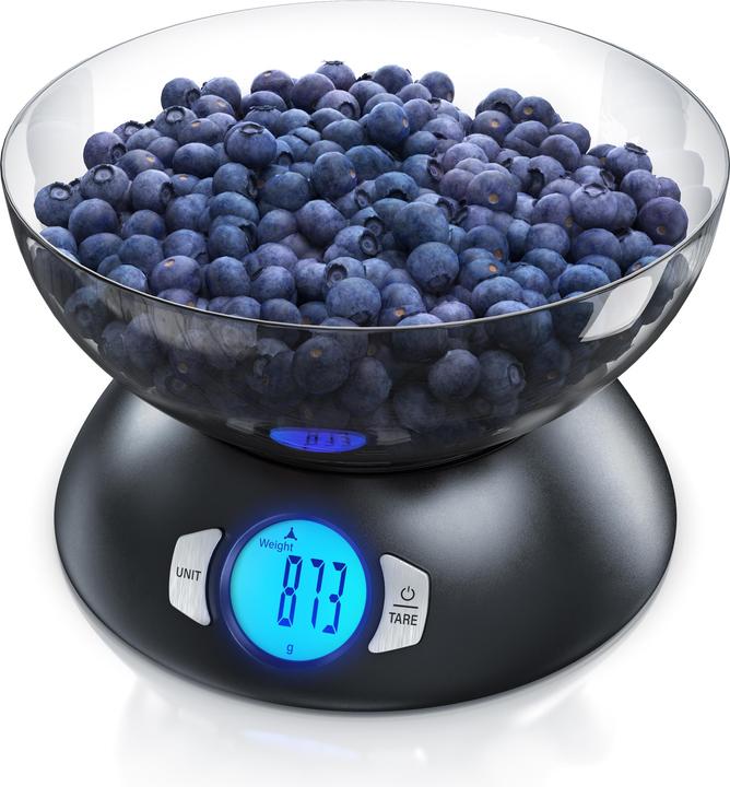 Produktbild Arendo Küchenwaage mit grosser Schale, bis 5000g, LCD Display, Tara, Auto Off, digital Küchen Waage