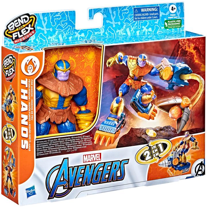Image du produit Hasbro Marvel Avengers Bend and Flex Missions Thanos Fire Mission, figurine pliable de 15 cm de haut pour