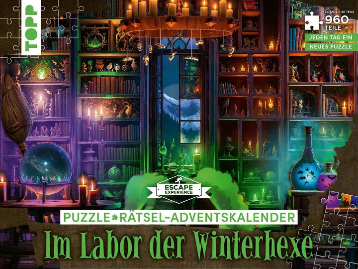 Produktbild Puzzle-Rätsel-Adventskalender: Im Labor der Winterhexe – 24 Puzzles mit insgesamt 960 Teilen