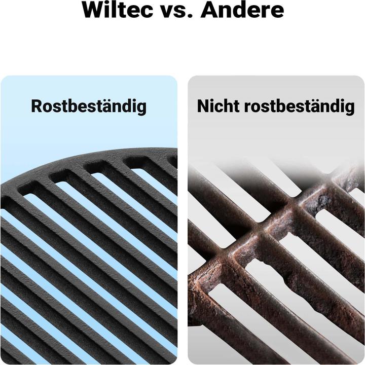 Image du produit Wiltec 2x Gusseisen Grillrost und Grillplatte Grill Rost Grillzubehör BBQ Gussrost