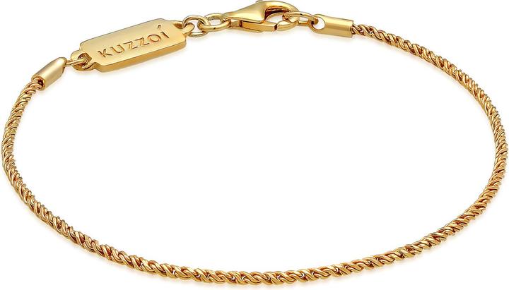 Kuzzoi Armband Herren Basic Kordelkette Gedreht 925 Silber