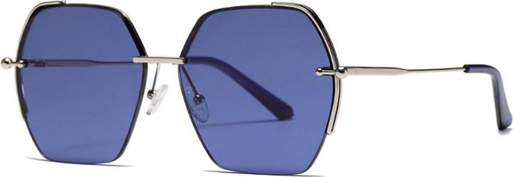 Produktbild Techsuit - Sunglasses (8561) - for Women with Metal Frame and Nylon Lens, Hexagonal - Silver / Blue