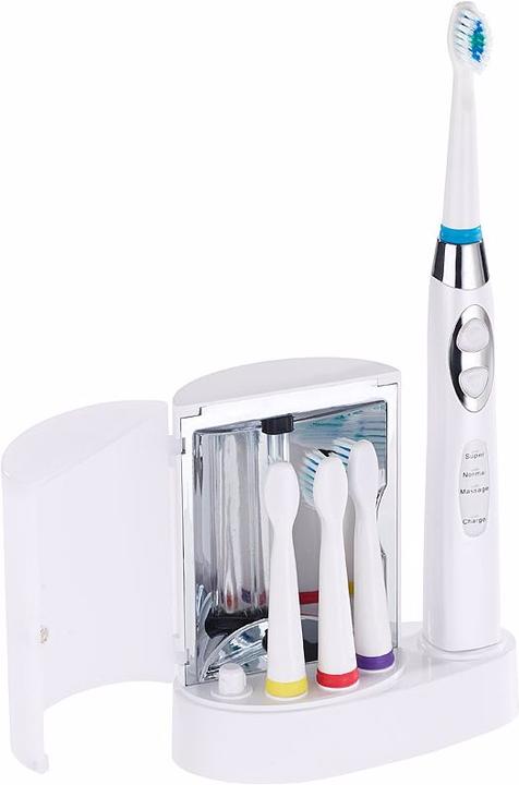 Newgen medicals Elektr. Schallzahnbürste mit Ladestation, UV-Sterilisator und 4 Bürsten
